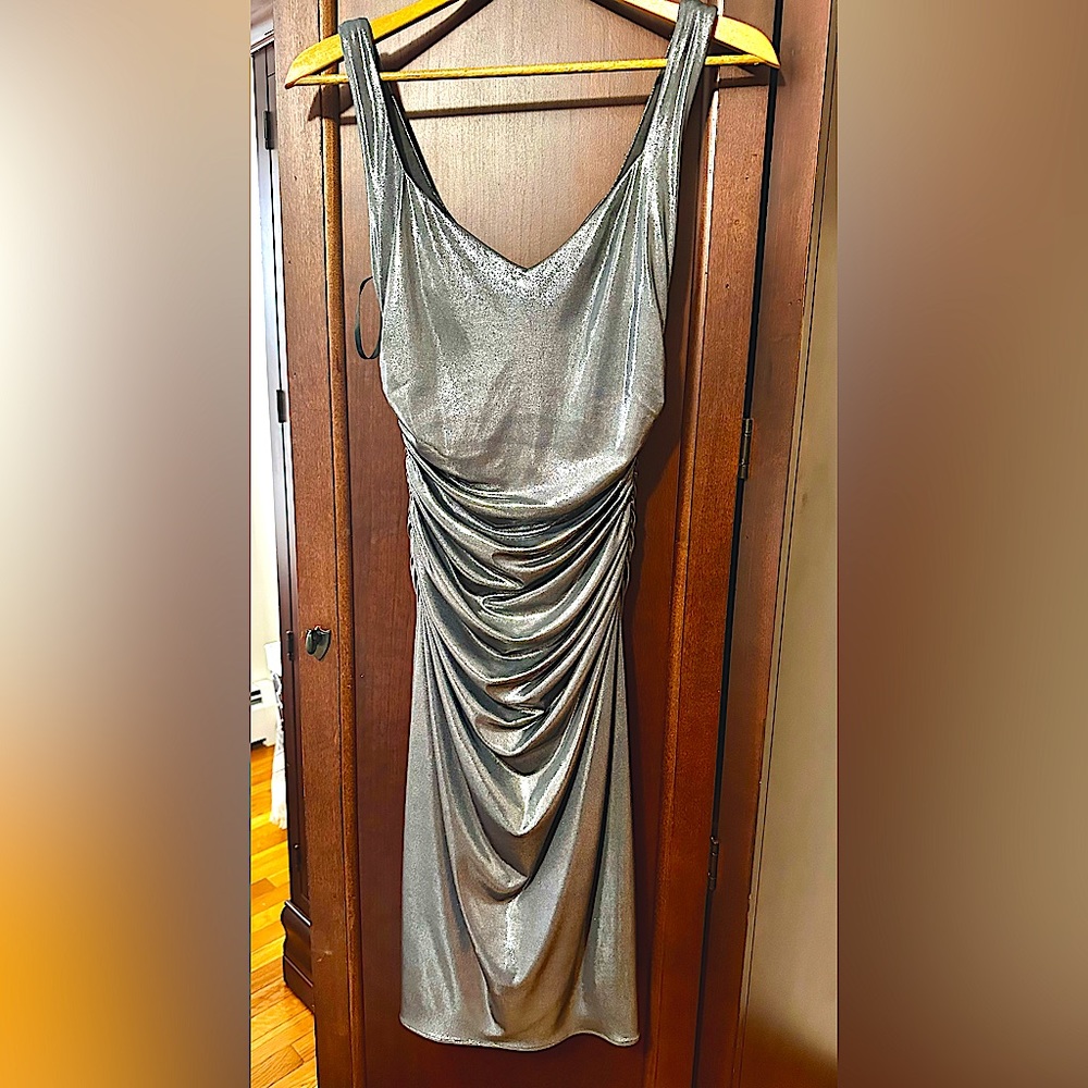 Silver sparkle Laundry dress. Knee length. Size 6